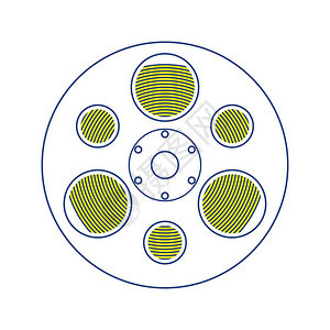 胶片卷线图标薄设计矢量插图图片