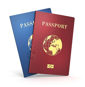 以白色背景隔离的生物鉴别身份护照或个人证群体图片