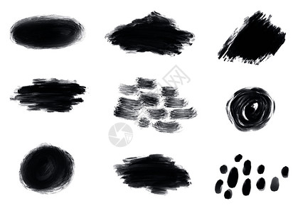 黑色餐饮背景不同的黑点矢量集grunge圆和点横幅不同的黑点矢量插画