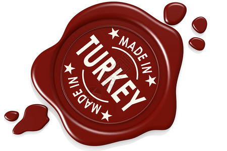 土耳其制造的3D投影白色背景的3D孤立标签封印图片