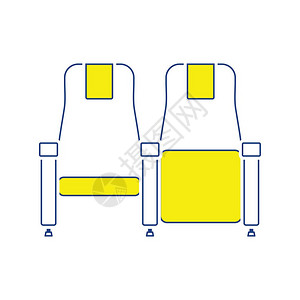 电影座位图标薄线设计矢量图解图片