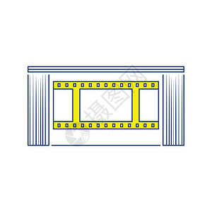 电影院礼堂图标薄线设计矢量插图图片