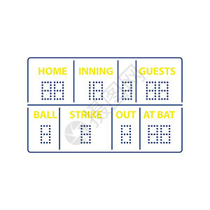 棒球记分板图标薄线设计矢量图解图片