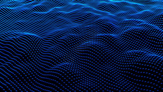 Balls塑造了地形网络空间计算机技术概念中的蓝山景观SciFi数据未来背景3个抽象图解图片