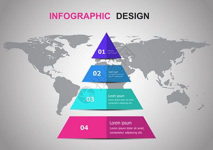 带有三角形储存矢量的Infographic设计模板图片