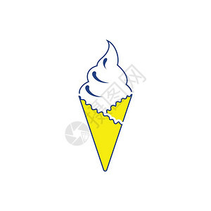冰淇淋图标薄线设计矢量插图图片