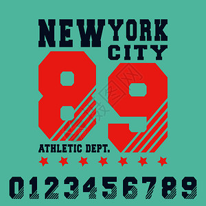 纽约市用于印刷产品徽章服装标签T衬衫牛仔裤临时服装或城市的T恤衫印刷设计图片