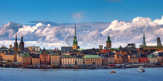 GamlaStan在瑞典首都斯德哥尔摩老城的GamlaStan的风景全空中观察瑞典斯德哥尔摩GamlaStan图片