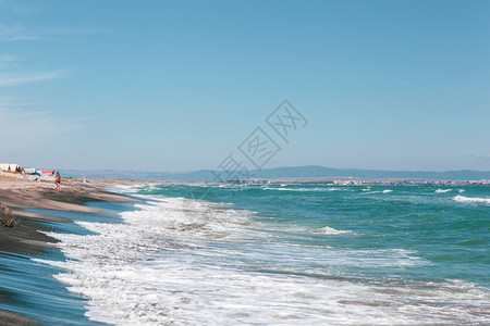 2018年9月日保加利亚PomorieKosata地区在城市周围海滩是保加利亚岸最美丽的滩之一图片