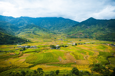 田地准备种植大米LimMongHuyenMuChangChaiNorthen越南图片