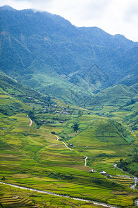 田地准备种植大米LimMongHuyenMuChangChaiNorthen越南图片