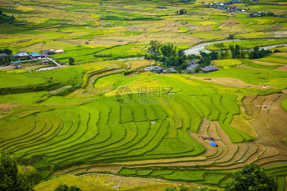 田地准备种植大米LimMongHuyenMuChangChaiNorthen越南图片