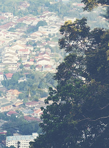 Penang市景从Penang山的风景图片