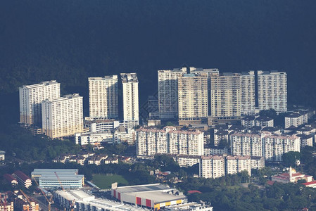 Penang市景从Penang山的风景图片