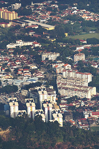 Penang市景从Penang山的风景图片