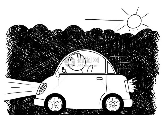 汽车通过排气烟雾或排放而驾驶图图片