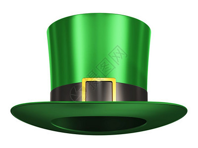 爱尔兰传统节日庆祝活动概念绿色Leprechaun帽子背景图片
