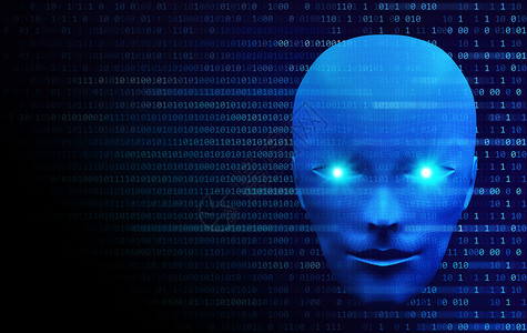 蓝背景的模型数字未来计算机技术概念中的人工智能3插图图片