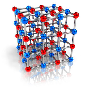 白色反射背景上分离的子结构模型图片