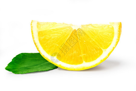 在白色背景上隔离的柠檬水果切片图片
