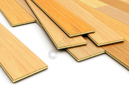 创造抽象木材工程房屋翻新地板铺设和房屋修复概念3D为白色背景隔离的木板地的彩色涂层光化建筑板的插图图片