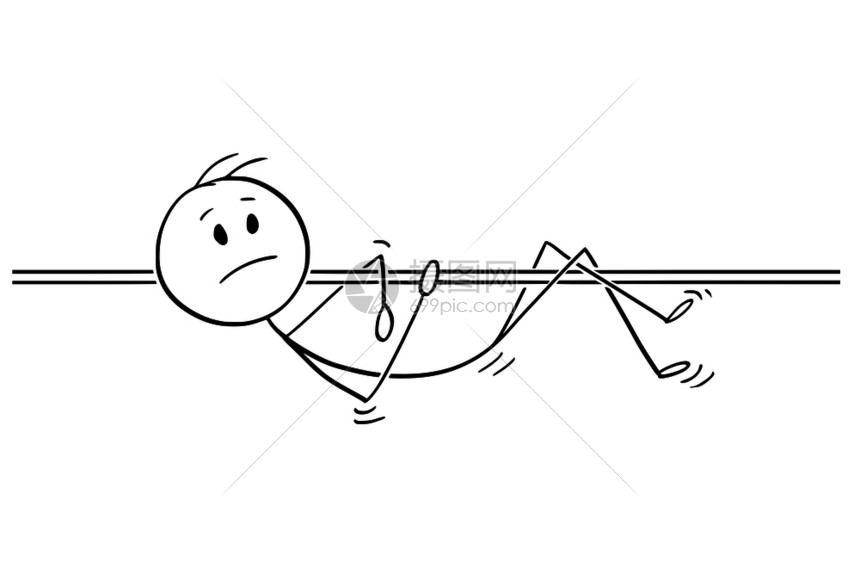 卡通插图不快乐的人挂在酒吧高处插画图片下载-正版图片304571256-摄