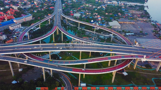 泰国曼谷环形高速公路的空中美景图片