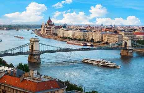 匈牙利布达佩斯议会和著名的桥梁图片