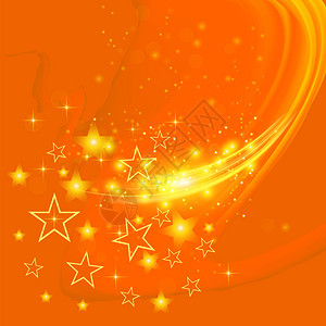 橙色背景上不同恒星的一组不同恒星的一组图片