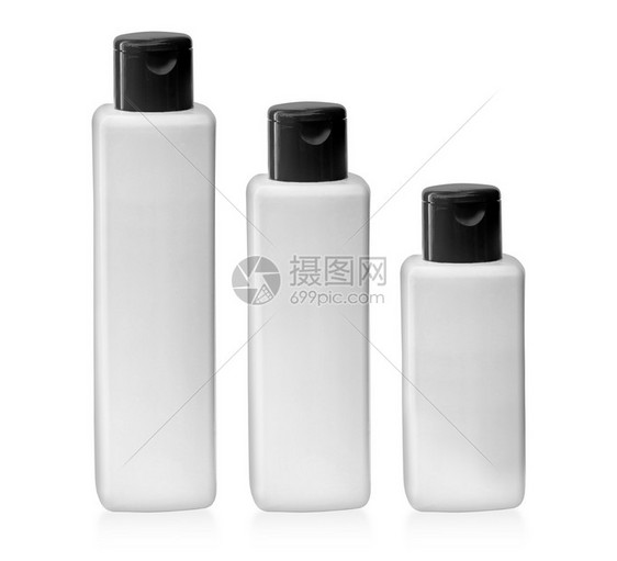 在白色背景上隔离的白色管状瓶图片