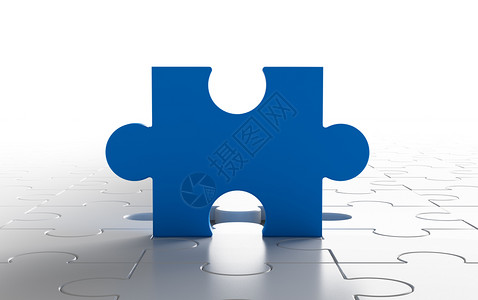Jigsaw拼图白色背景的战略和解决方案商务概念中带有空间的模式纹理3d抽象插图图片