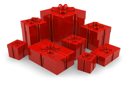 一套红色礼品盒图片
