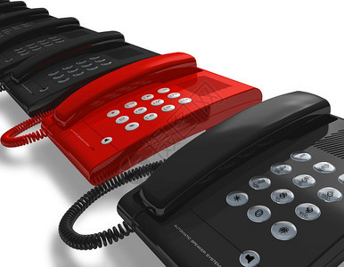 黑一排的红色电话图片