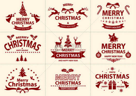 红色圣诞节标签图片