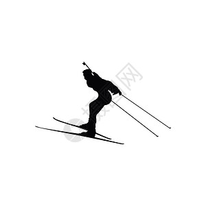 比斯隆体育运动员的背影白色黑矢量插图图片