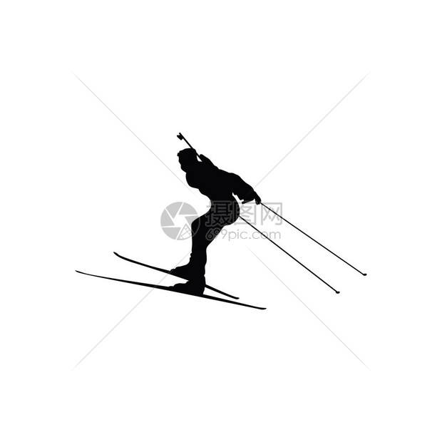 比斯隆体育运动员的背影白色黑矢量插图图片