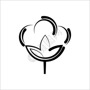 由种子到芽.棉花图标球叶艺术说明插画