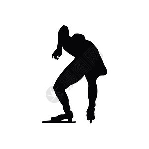滑雪男人的轮廓白色黑矢量插图图片