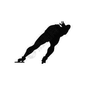滑雪男人的轮廓白色黑矢量插图图片