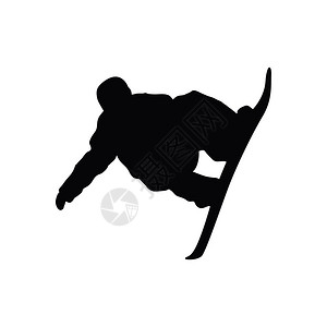 滑雪运动员是黑白的矢量插图图片