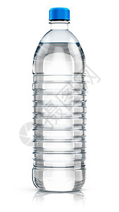 创意抽象的3D表示塑料瓶的插图清晰净化的饮料碳水分离在白色背景上并产生反射效果图片