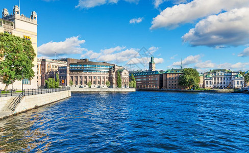 瑞典斯德哥尔摩老城GamlaStan夏季风景全图片