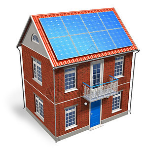 屋顶上有太阳能电池的房屋图片