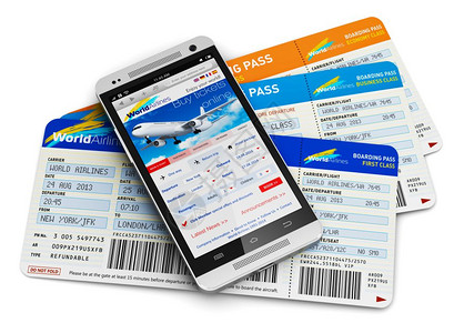 互联网取票商务旅行经济舱机票背景