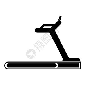 TreadMill机器图标黑色矢量演示平板风格简单图像图片