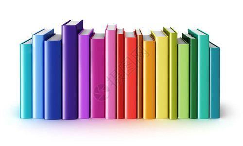档案封面素材创意抽象科学知识教育重返学校商业和公司办室生活概念白背景孤立的彩虹色硬封面书籍背景
