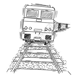 在轨迹上绘制通用列车发动机火头前视线在轨迹上绘制通用列车发动机头图背景图片