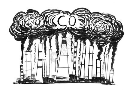 工业或厂烟囱进入空气中的烟雾或囱一氧化碳或二空气污染的环境概念图片