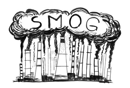 工业或厂烟囱进入空气中的烟雾或囱空气污染或烟雾的环境概念图片