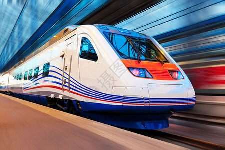 具有运动模糊效果的现代高速列车图片